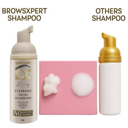 Brows Xpert Clarifying Shampoo Cleanser Foam – Gentle Oil-Free | Prep Before Tint or Henna | For Sensitive Skin | 60ml Bottle – Professional & Home Use